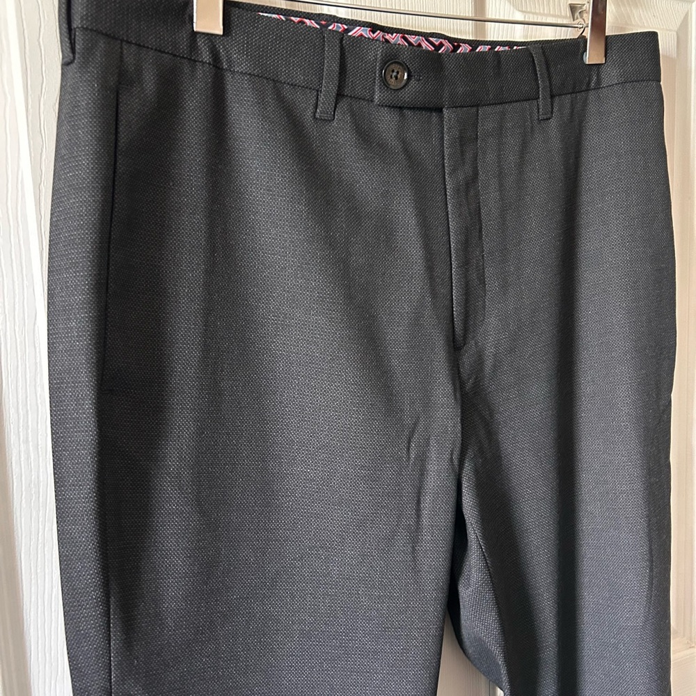 Ted Baker London Men’s Charcoal MMT-BEEZTRO Semi Plain Trousers Size 34R $175 - Picture 5 of 16